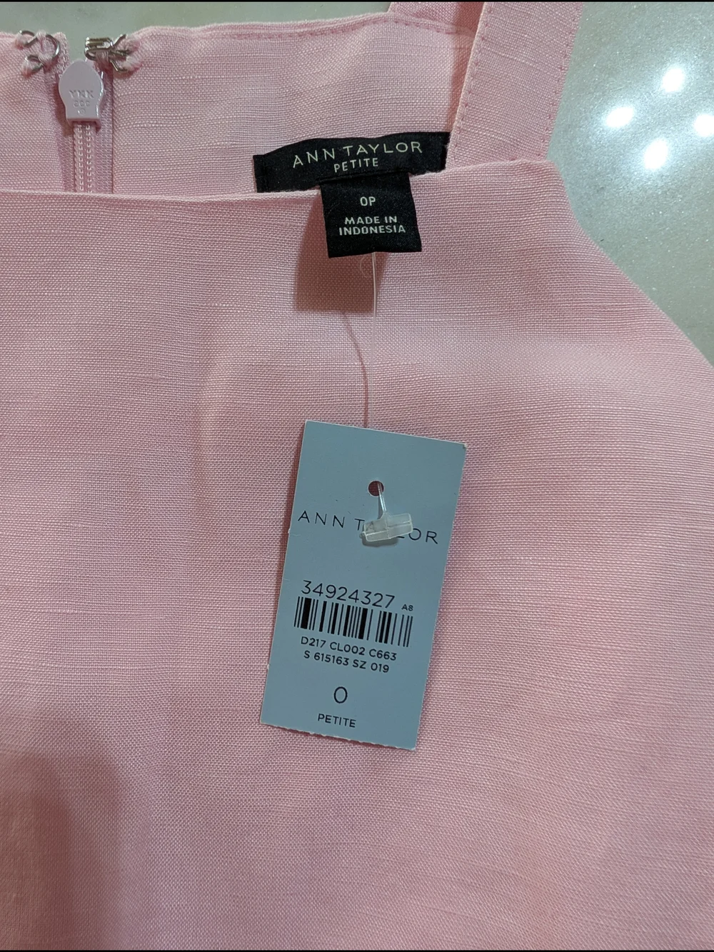New Ann Taylor Pink Linen Blend Halter Sheath Dress Size 0P 0 Petite Preppy